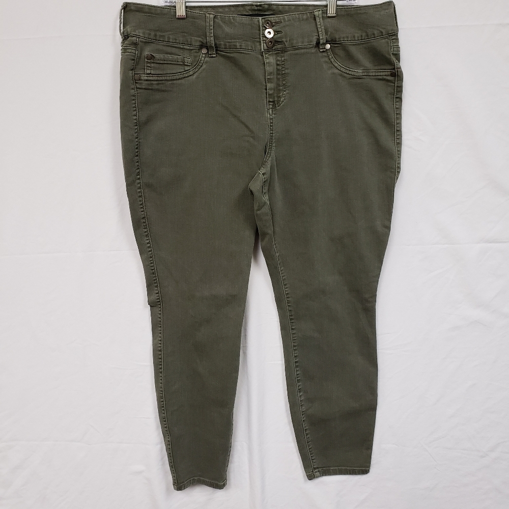 Torrid Jeans 20R Womens Green Stretch Comfort Skinny Fit Denim Pant Travel